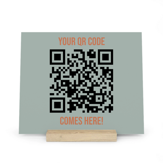 Dein QR Code Galerietafel mit Ständer