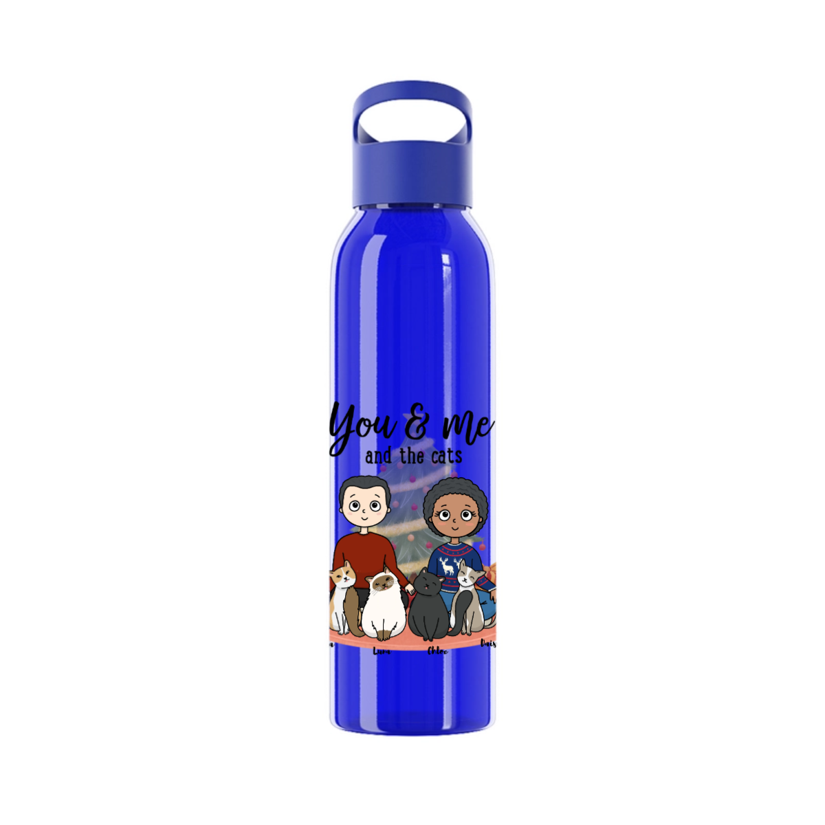 Du, ich und die Katzen Weihnacht Wasserflasche 650 ml