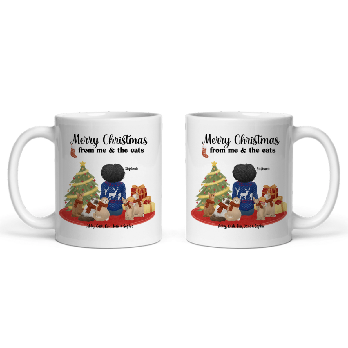 Frohe Weihnachten von mir und den Katzen Keramiktasse