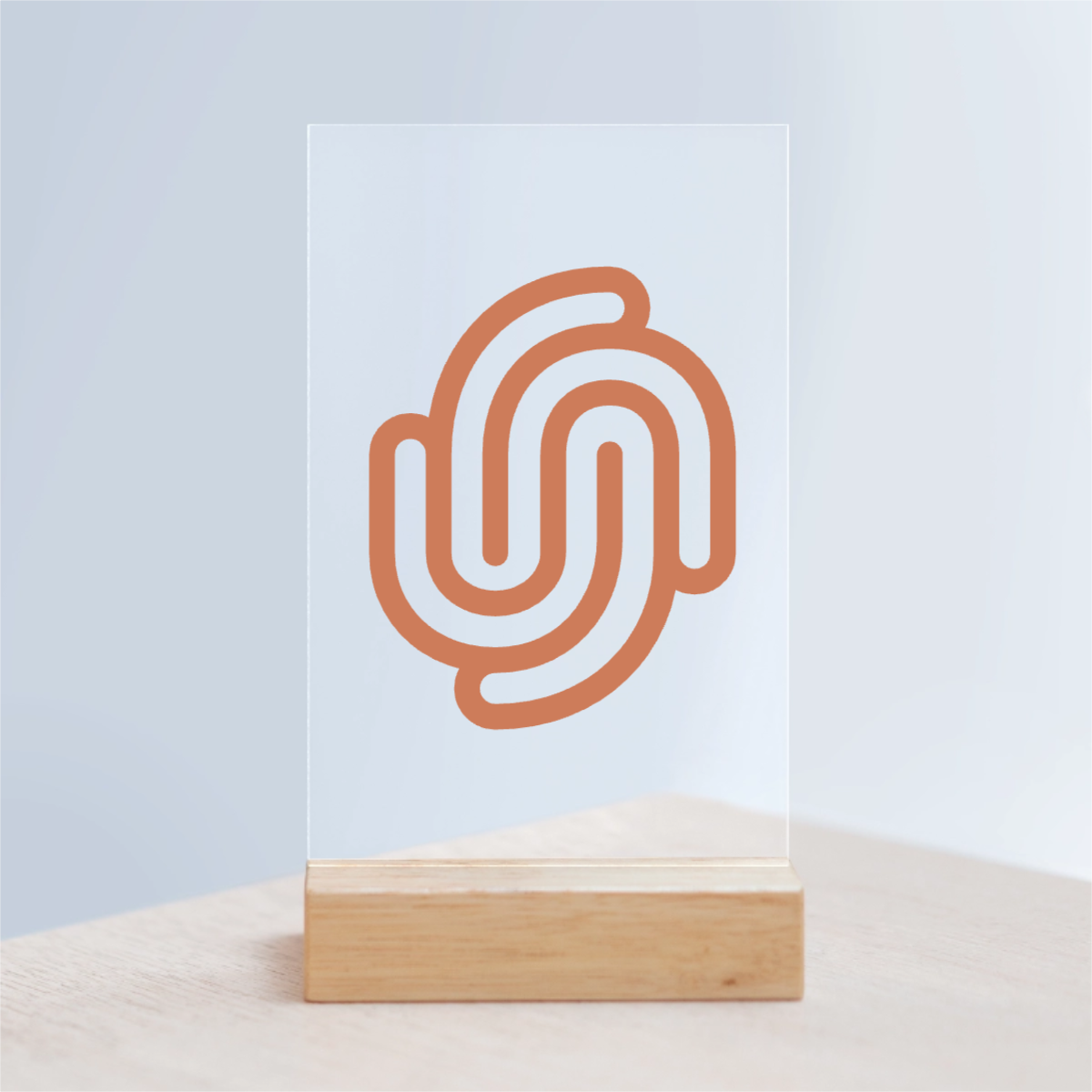 Vektor Upload Acrylschild mit Holzständer