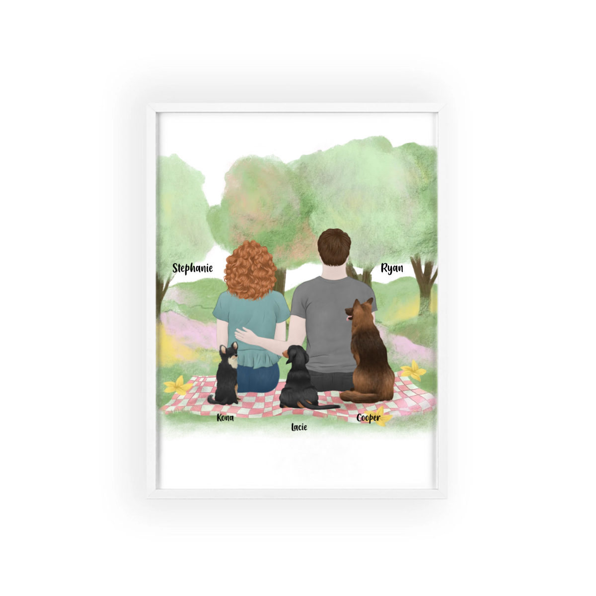 Du, ich und die Hunde Poster mit Holzrahmen