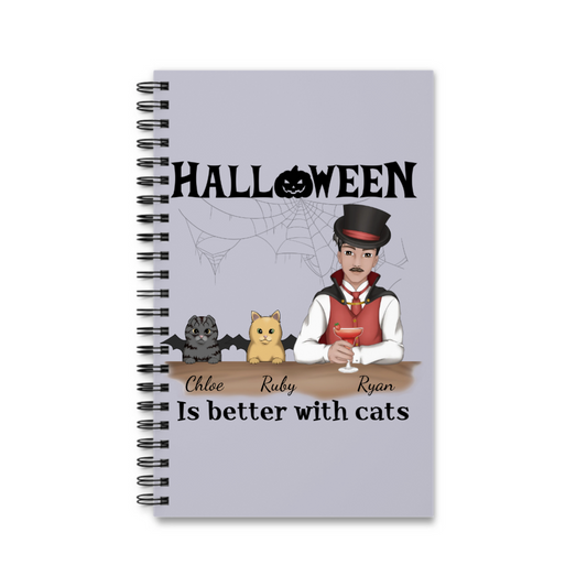 Halloween ist besser mit einem Katzen Spiralnotizbuch