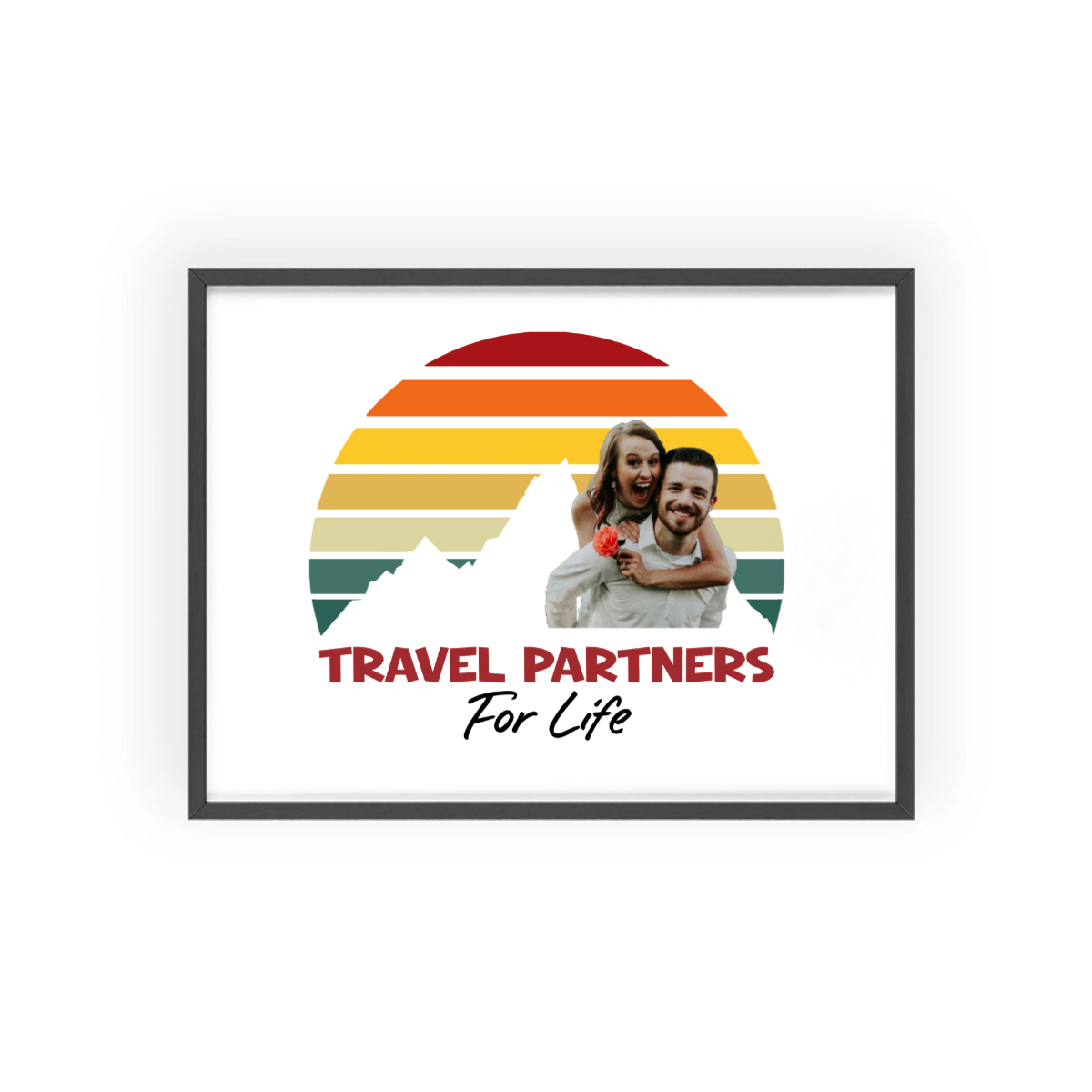 Reisepartner fürs Leben Bild Upload Poster mit Holzrahmen
