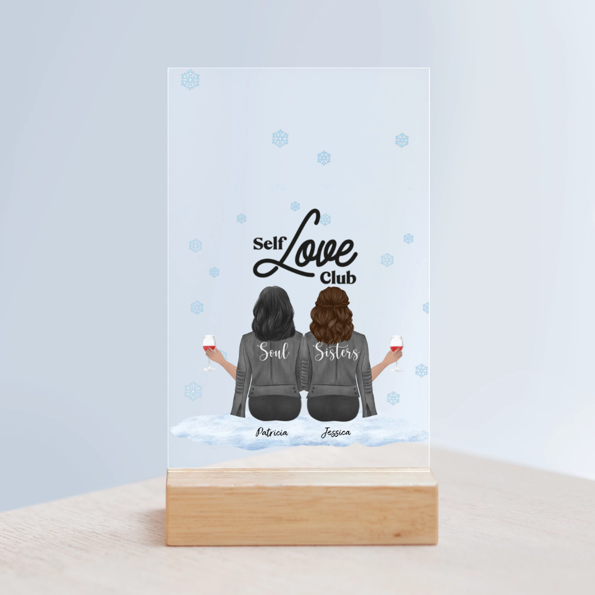 Besties Forever Weihnacht Acrylschild mit Holzständer