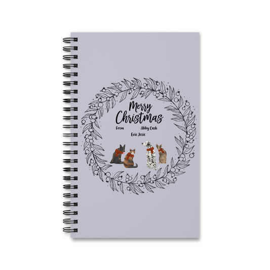 Frohe Haustier Weihnachten Spiralnotizbuch