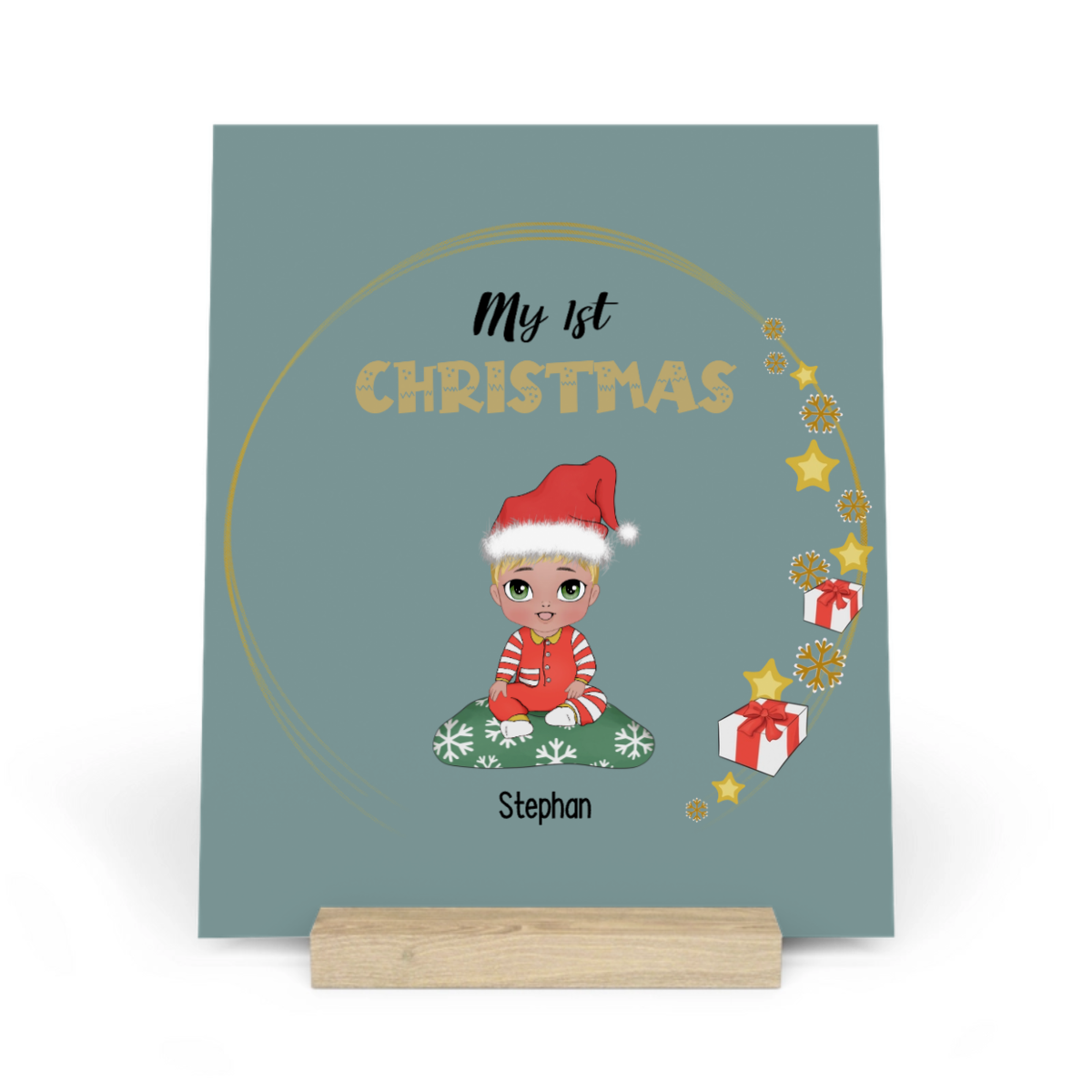 Mein erstes Weihnachten Galerietafel mit Ständer