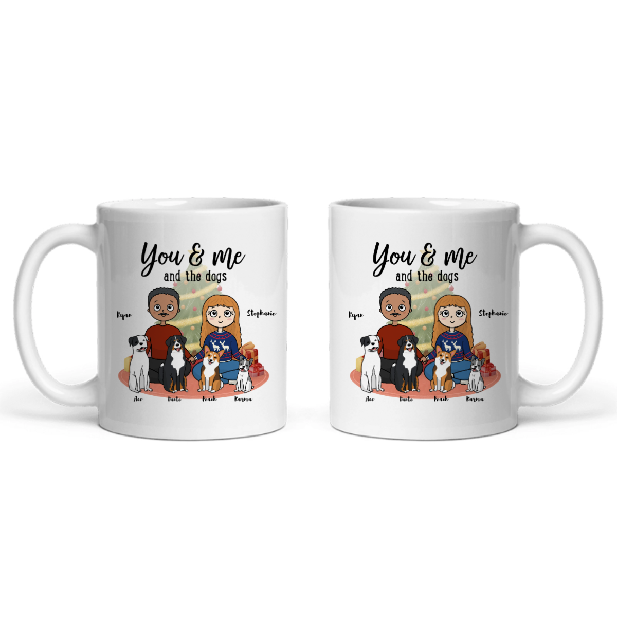 Du, ich und die Hunde Weihnacht Keramiktasse
