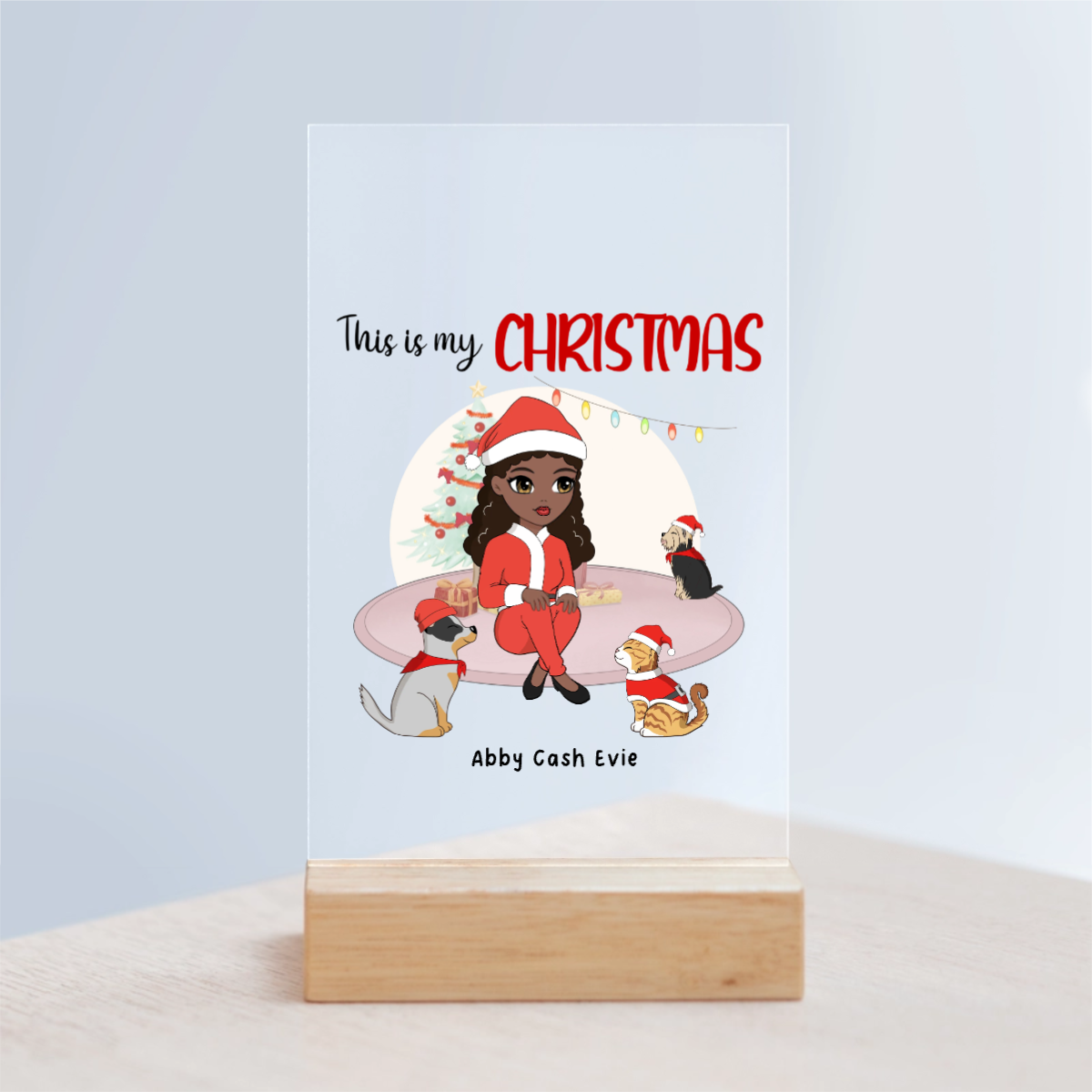 Meine Weihnachten Acrylschild mit Holzständer
