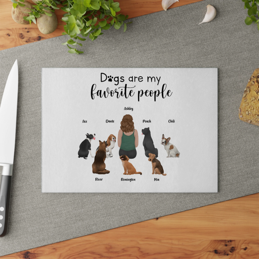 Hunde sind meine Lieblingsmenschen Glasschneidebrett