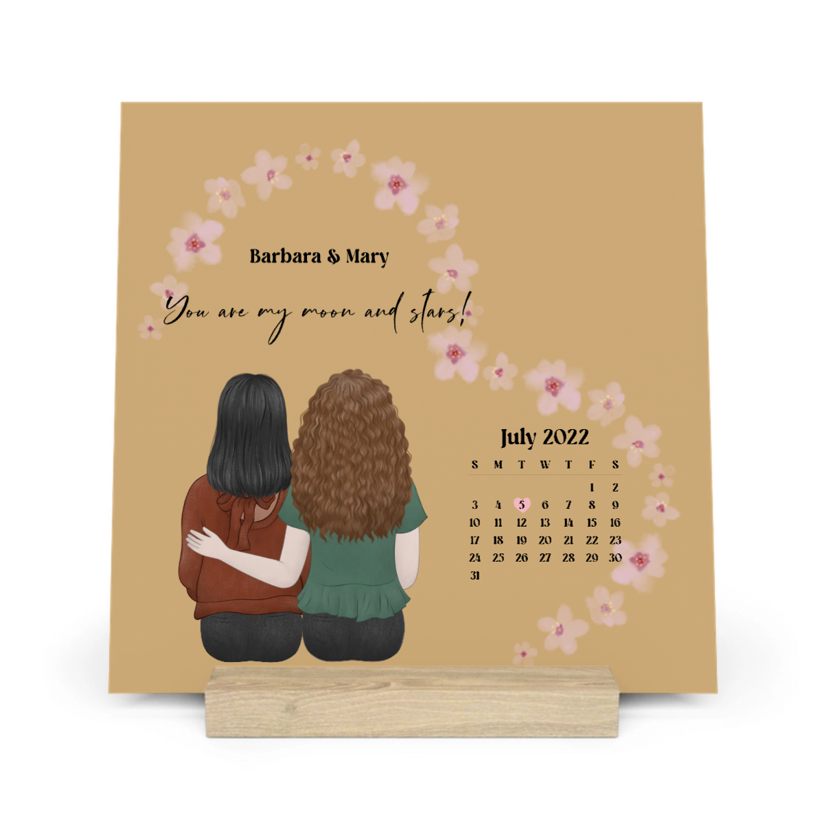 Personalisiertes Pärchen Galerietafel mit Ständer