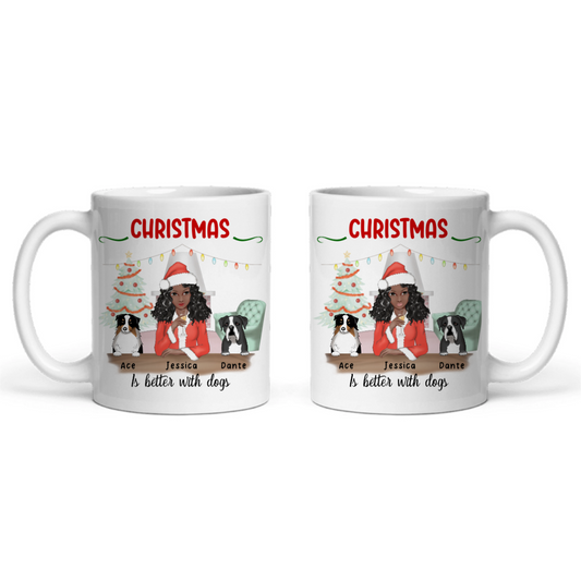 Weihnachten ist schöner mit Hunden Keramiktasse