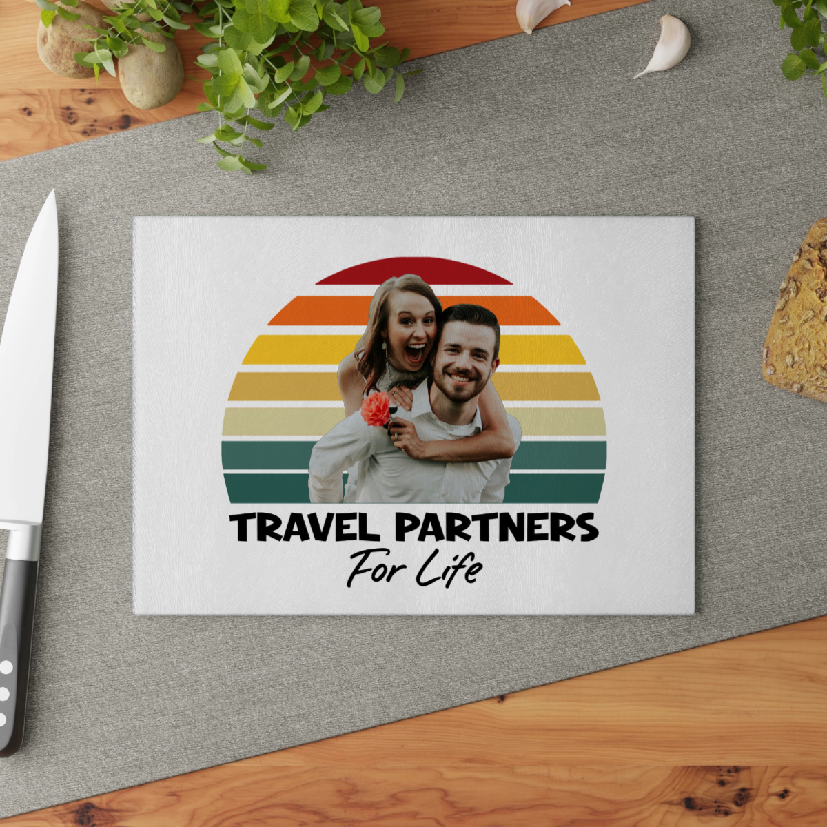 Reisepartner fürs Leben Glasschneidebrett