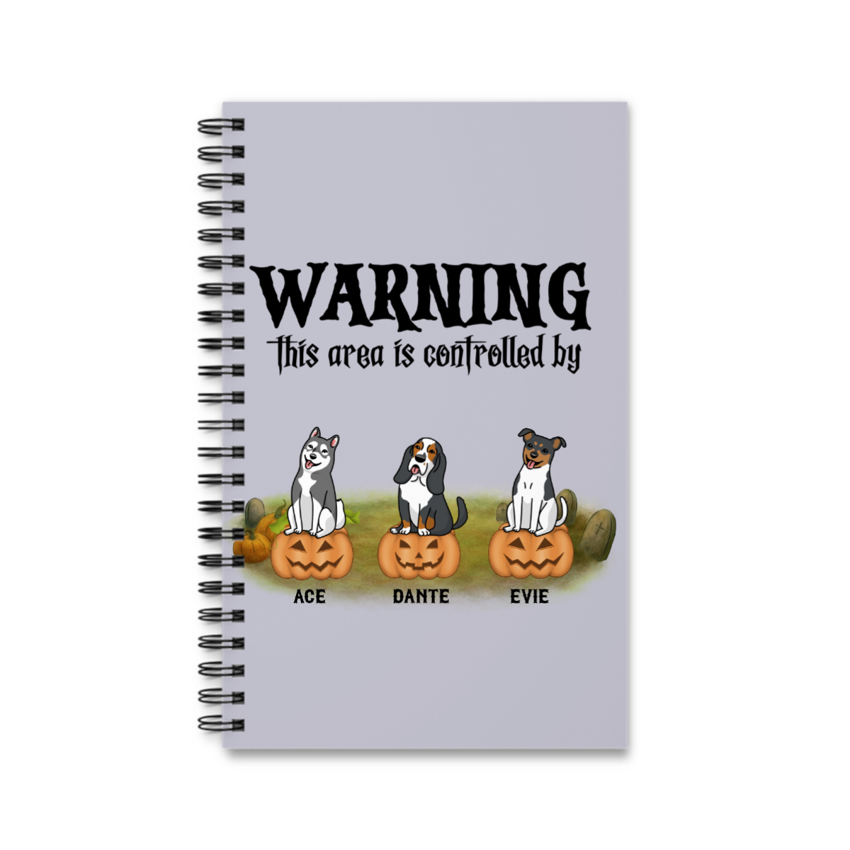 Achtung Bereich kontrolliert Halloween Spiralnotizbuch
