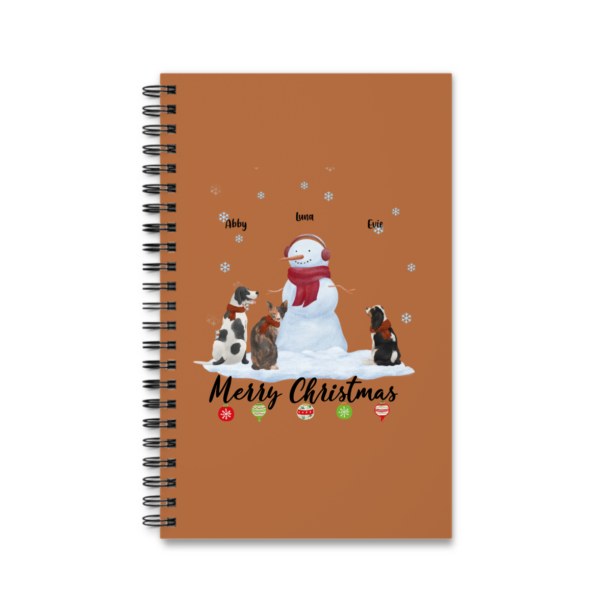 Frohe Haustier Weihnachten Spiralnotizbuch