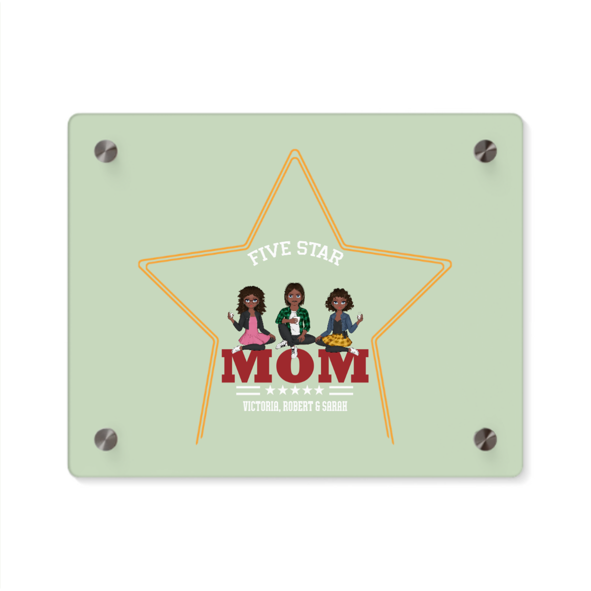 Five Star Mom Acryl Wandkunst Panel
