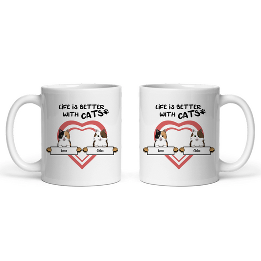 Das Leben ist besser mit Katzen Keramiktasse