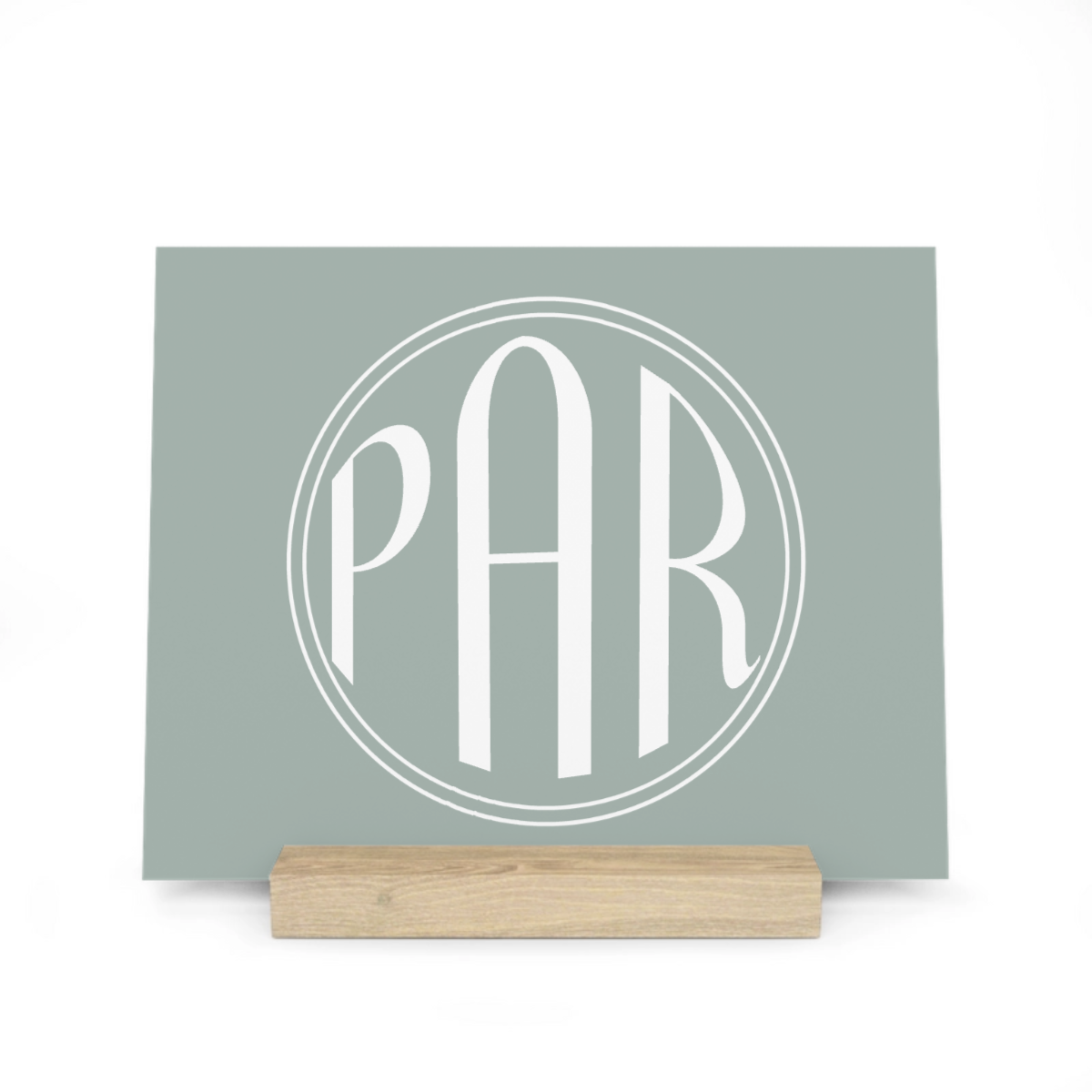 Kreisförmiges Monogramm Galerietafel mit Ständer