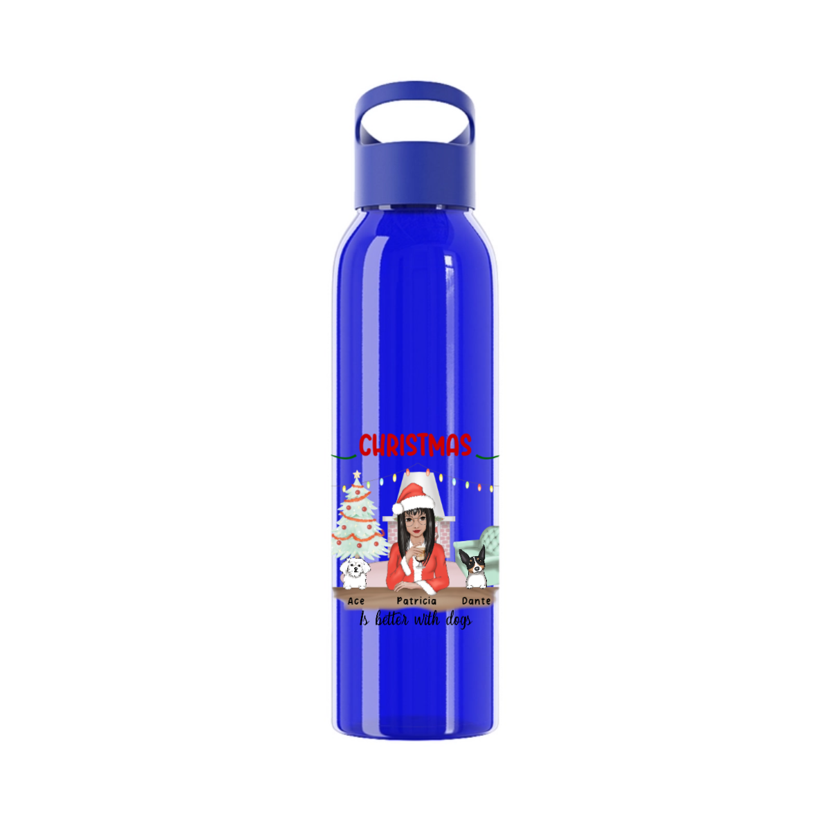 Weihnachten ist schöner mit Hunden Wasserflasche 650 ml