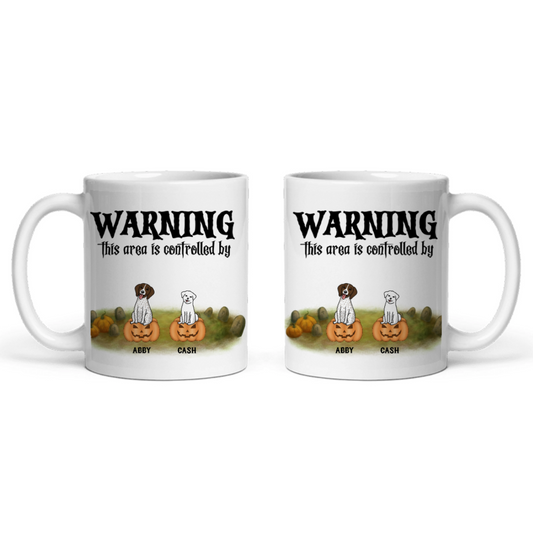 Achtung Bereich kontrolliert Halloween Keramiktasse