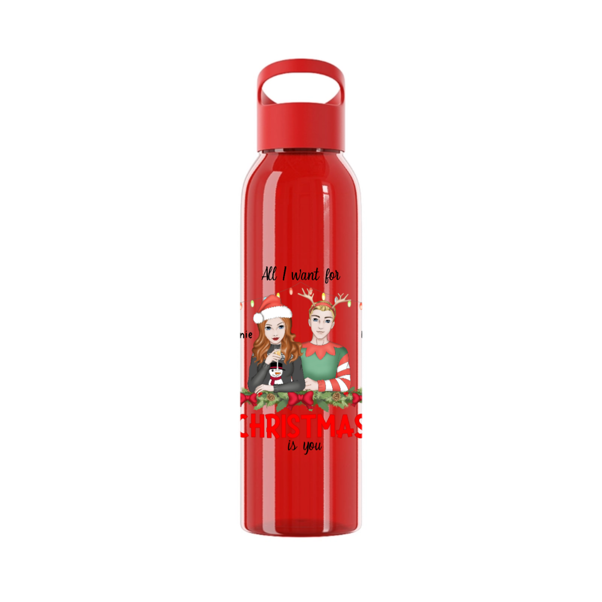 Alles was ich mir zu Weihnachten wünsche bist du Wasserflasche 650 ml