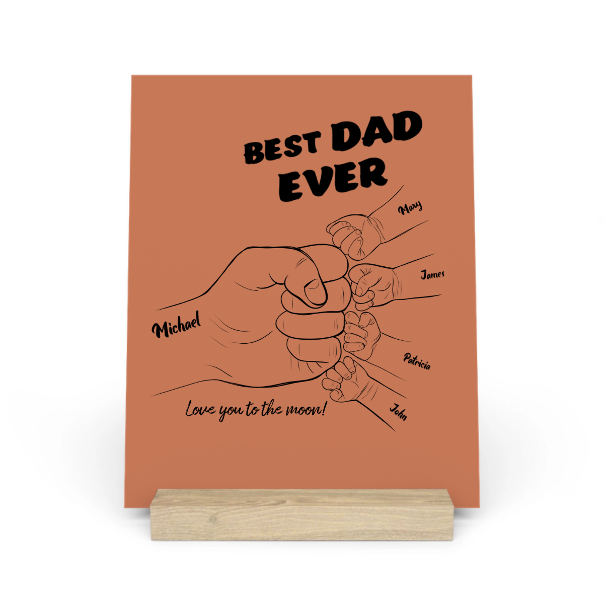 Bester Papa aller Zeiten Galerietafel mit Ständer