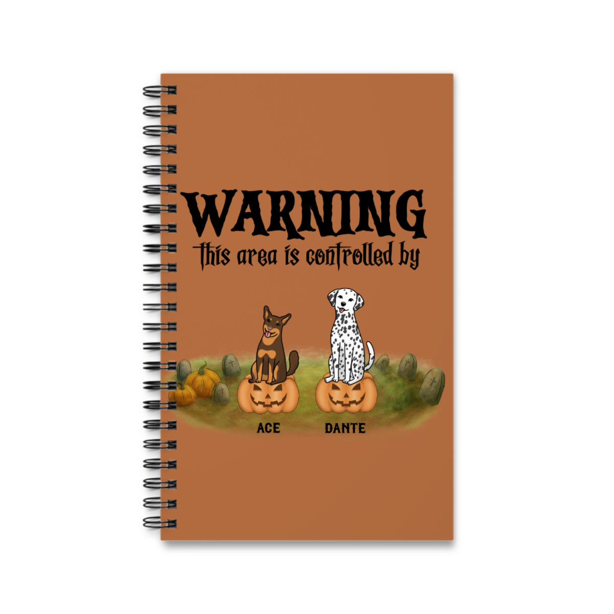 Achtung Bereich kontrolliert Halloween Spiralnotizbuch