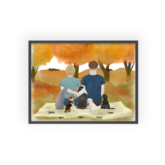 Du, ich und die Hunde Poster mit Holzrahmen