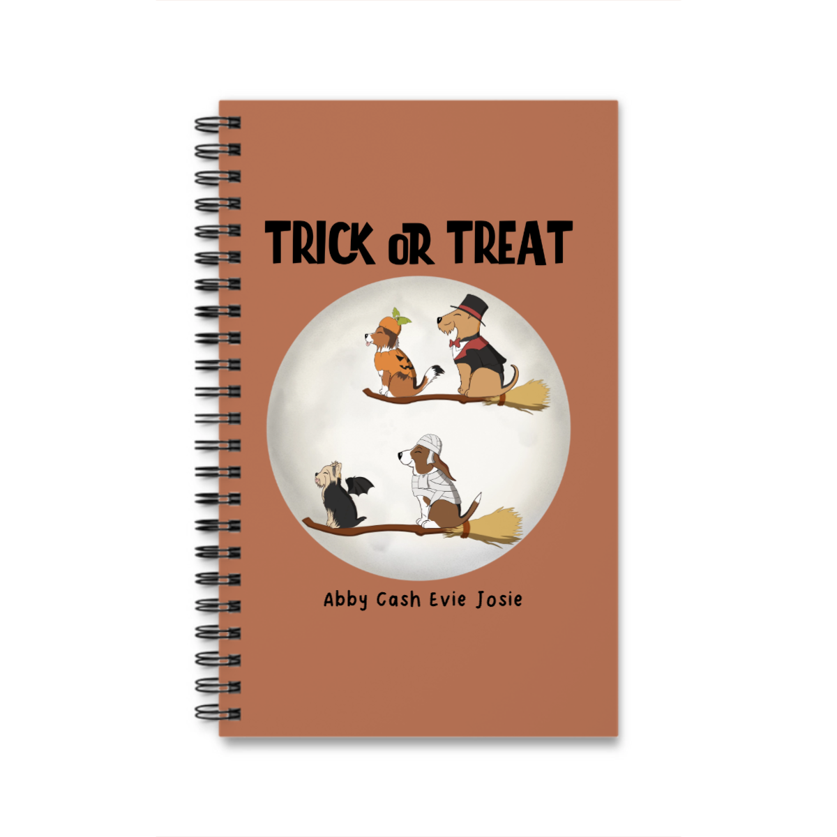 Süßes oder Saures Hunde Halloween Spiralnotizbuch