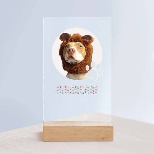 Haustierfoto Acrylschild mit Holzständer