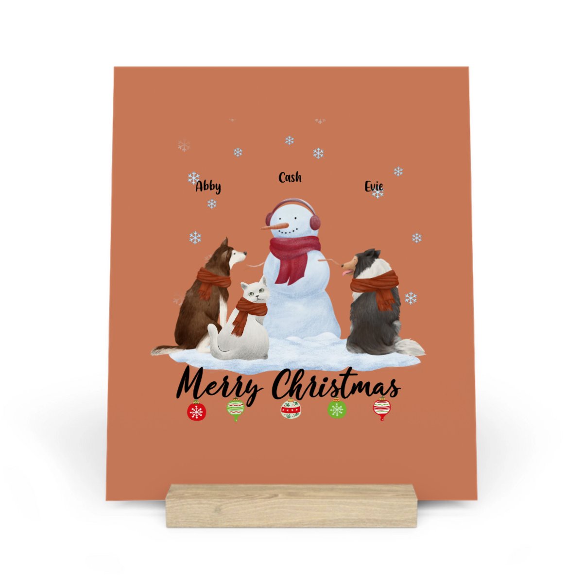Frohe Haustier Weihnachten Galerietafel mit Ständer