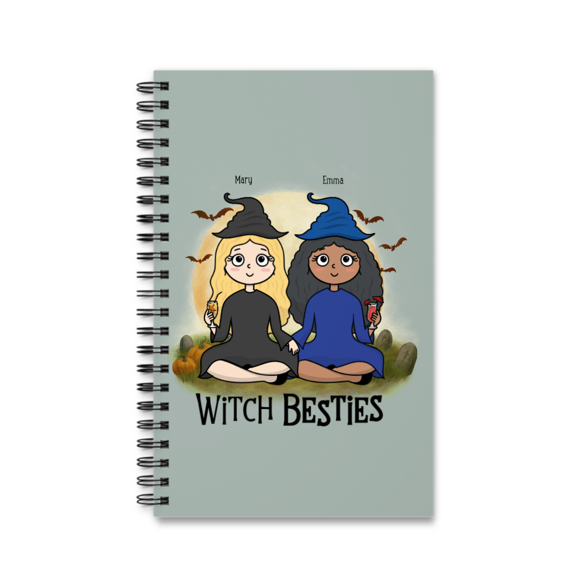 Hexenbesties Halloween Spiralnotizbuch