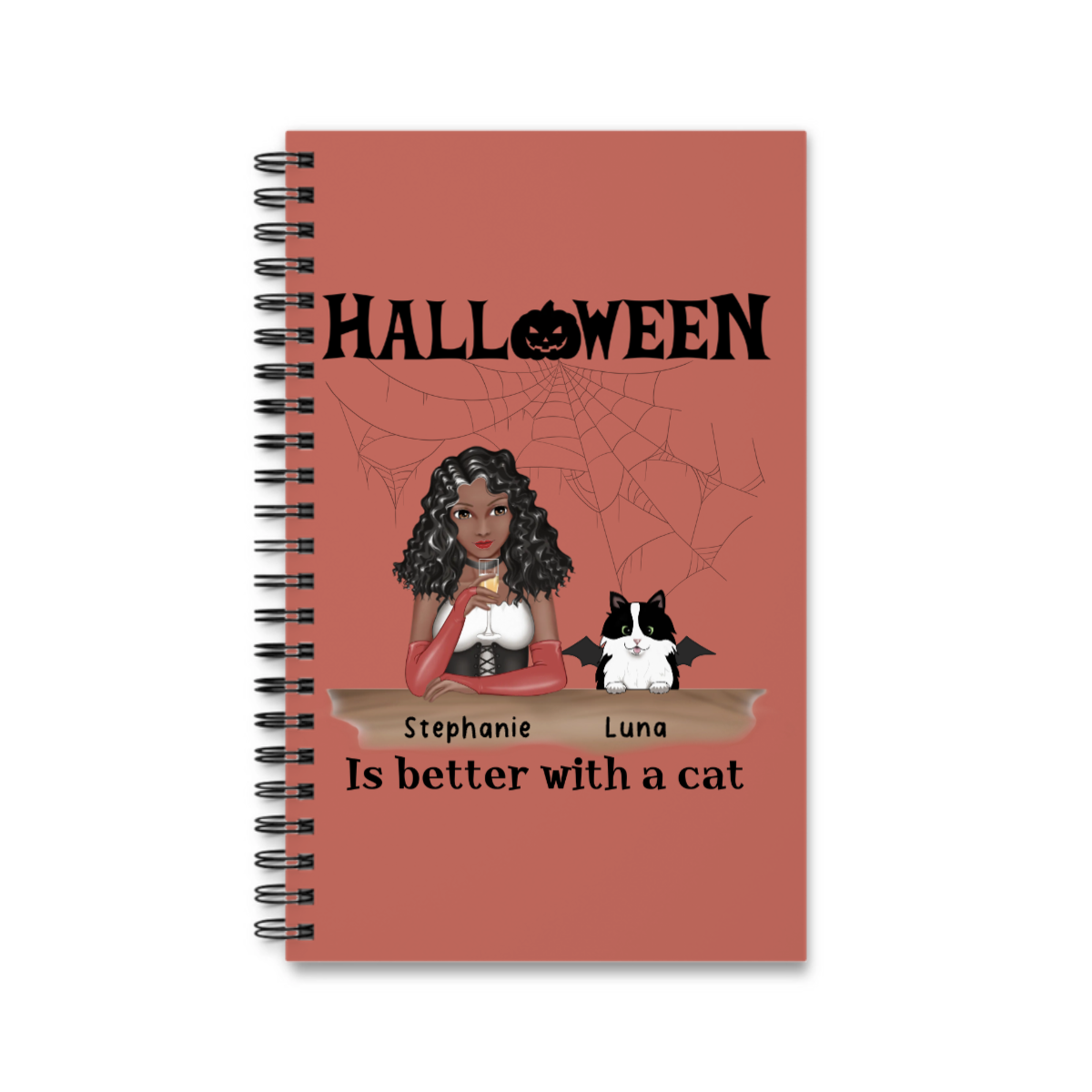 Halloween ist besser mit einem Katzen Spiralnotizbuch