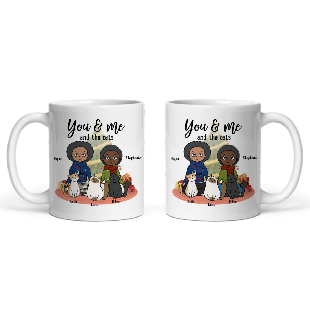 Du, ich und die Katzen Weihnacht Keramiktasse