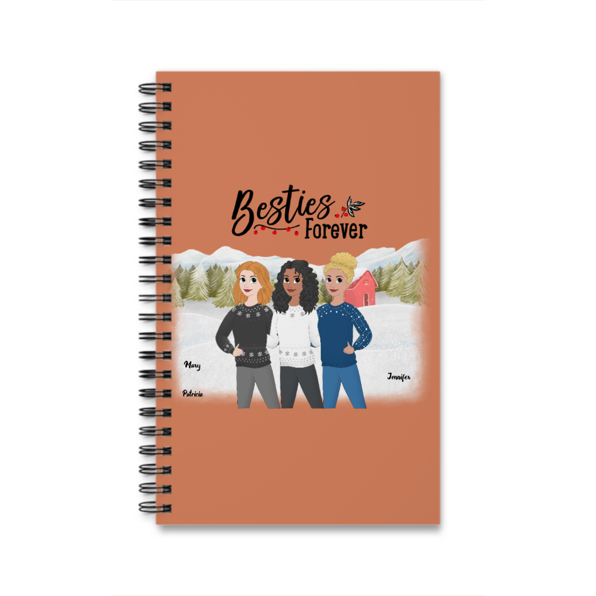 Besties Forever Weihnacht Spiralnotizbuch