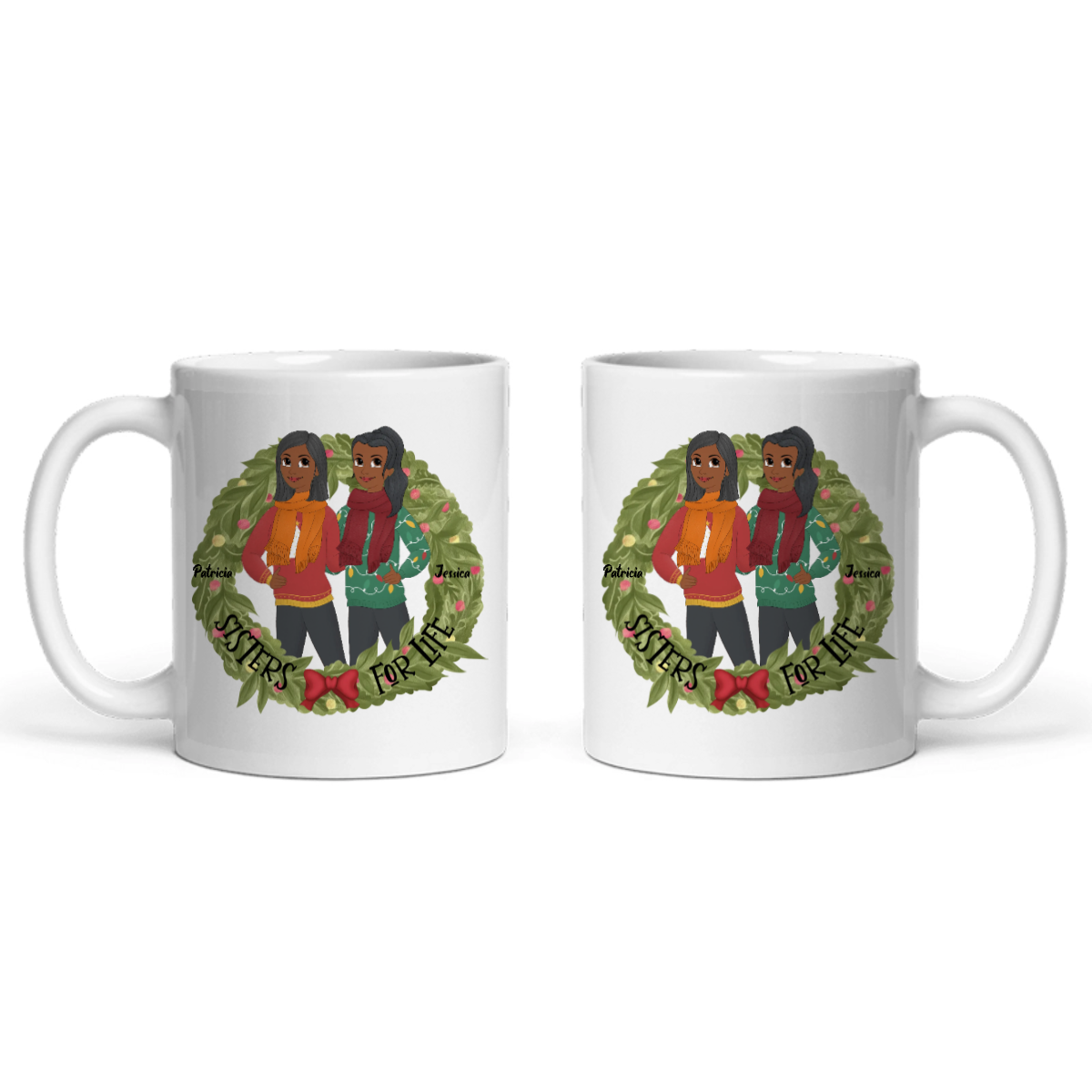 Schwestern fürs Leben Weihnacht Keramiktasse