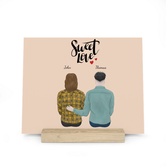 Liebe liegt in der Luft Galerietafel mit Ständer