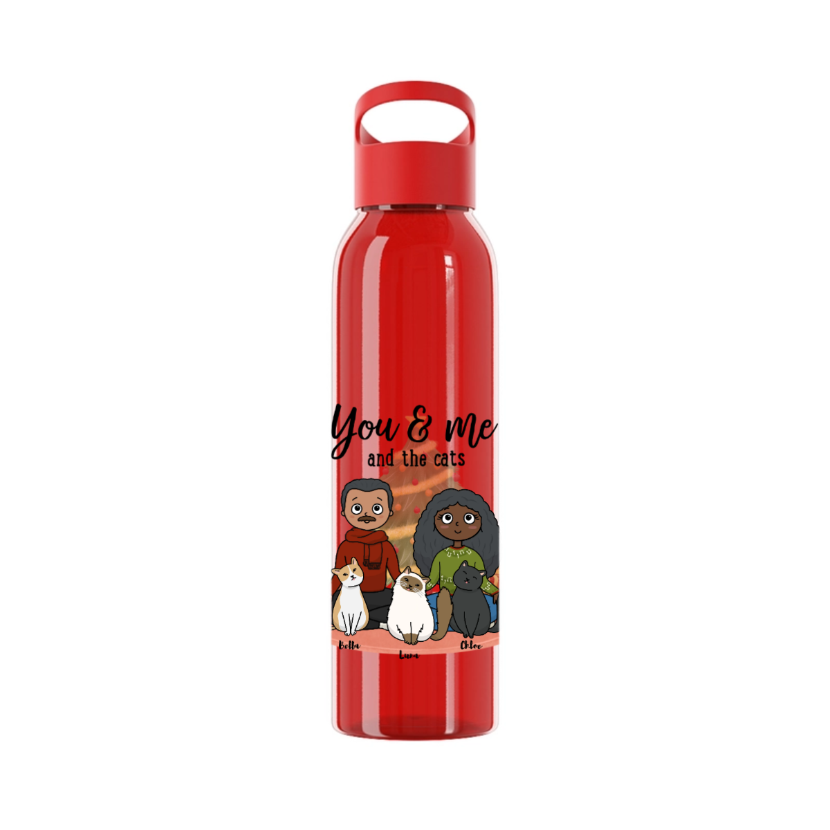 Du, ich und die Katzen Weihnacht Wasserflasche 650 ml