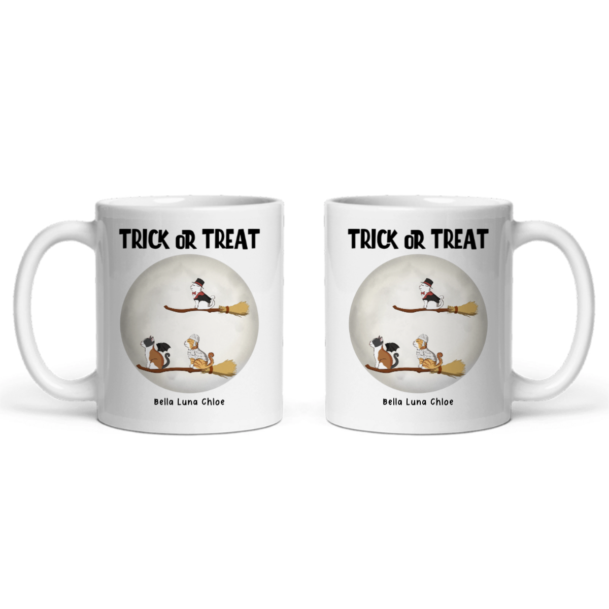 Süßes oder Saures Katzen Halloween Keramiktasse