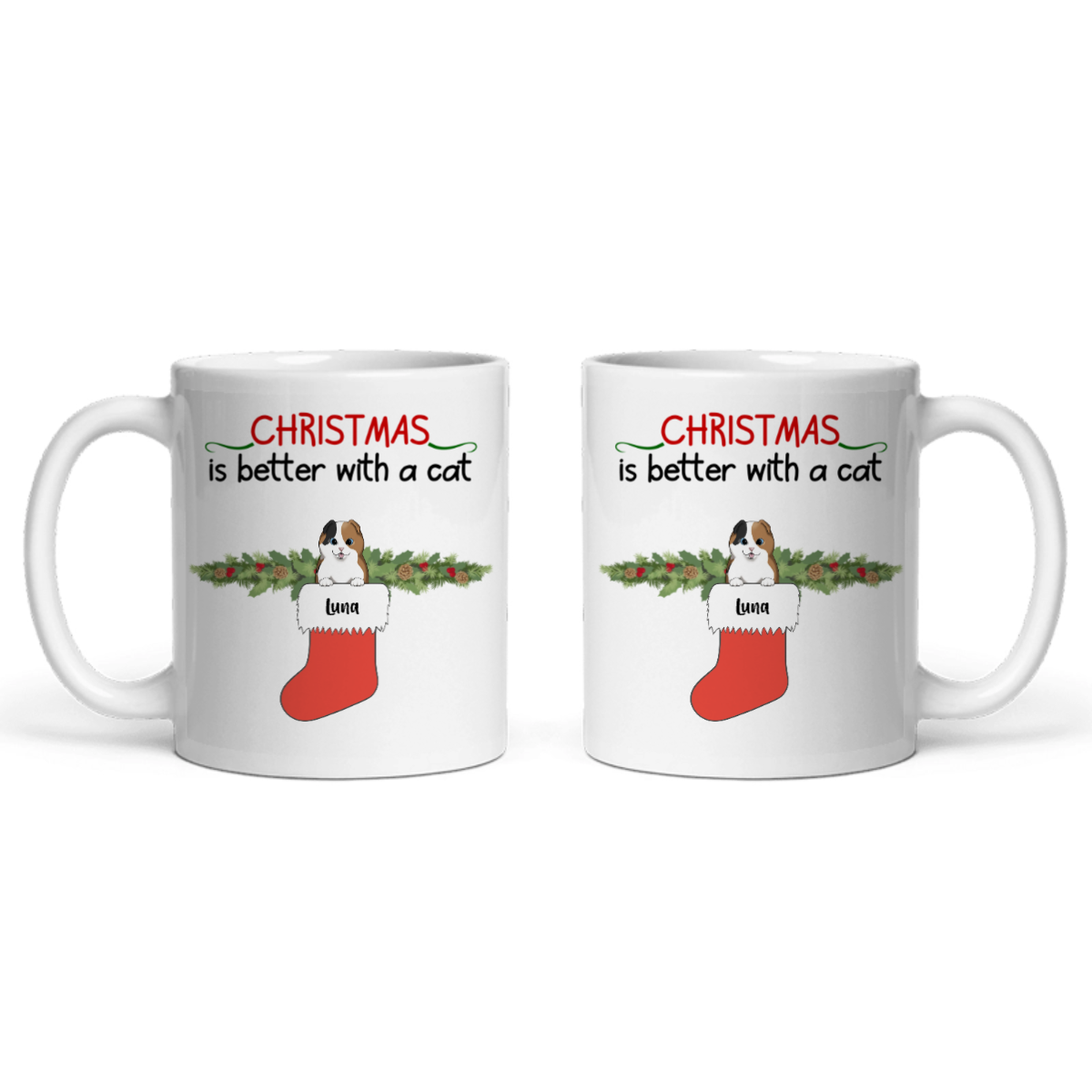 Weihnachten ist schöner mit Katzen Keramiktasse