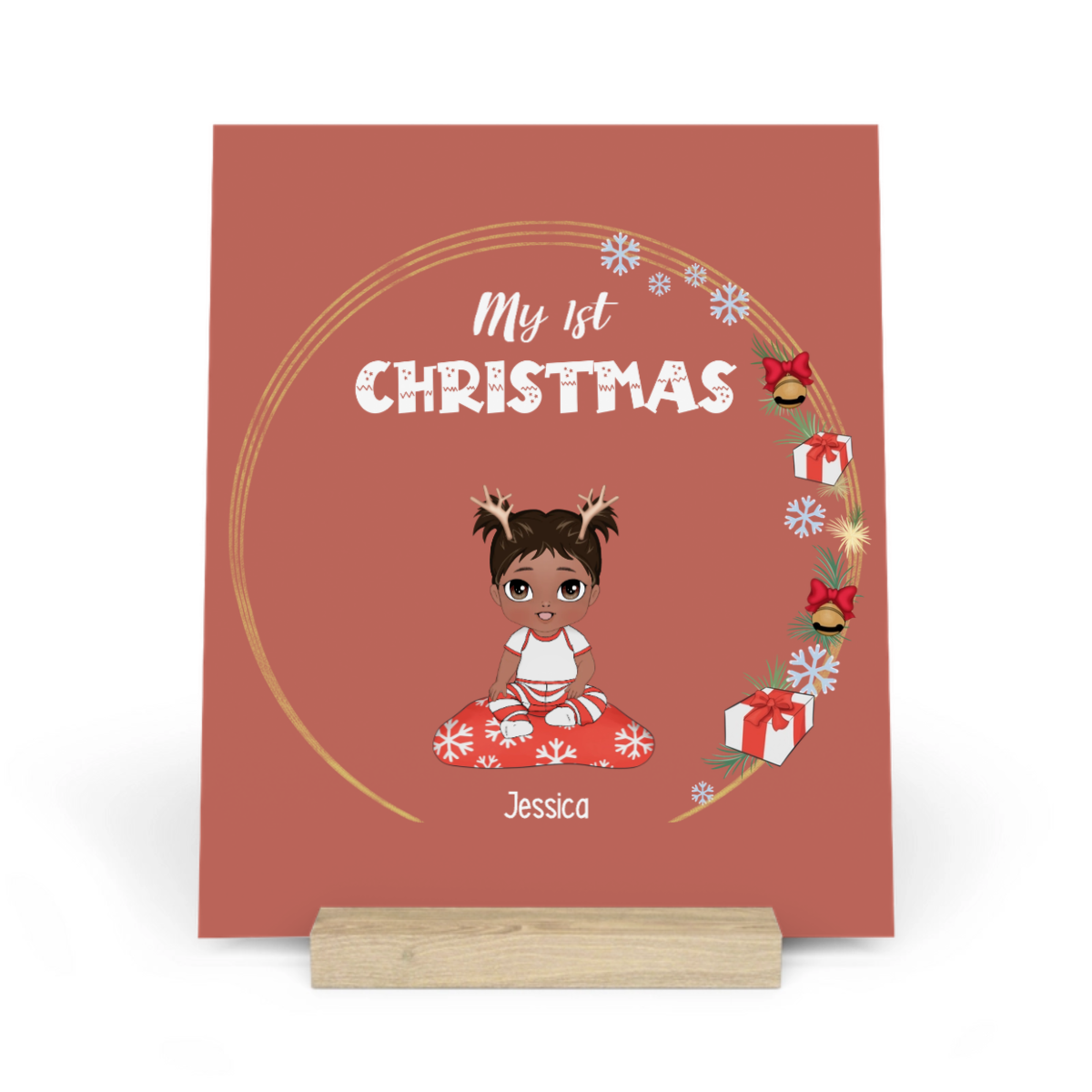 Mein erstes Weihnachten Galerietafel mit Ständer