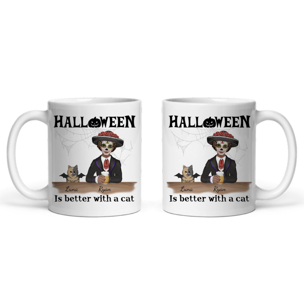 Halloween ist besser mit Katzen Keramiktasse