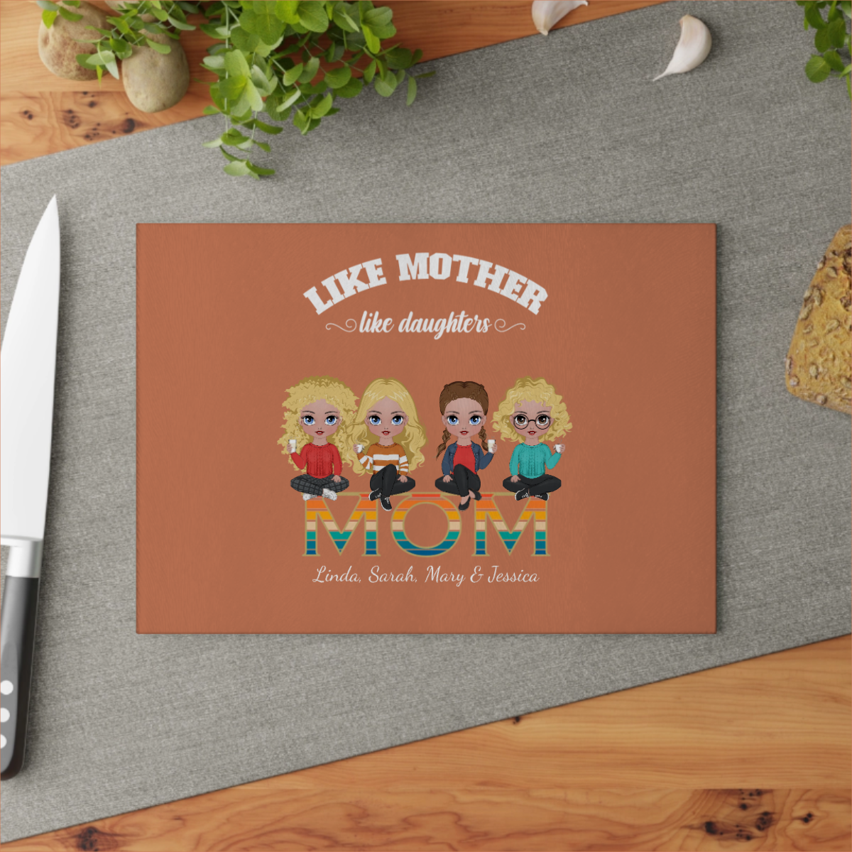 Wie die Mutter, so die Tochter Glasschneidebrett