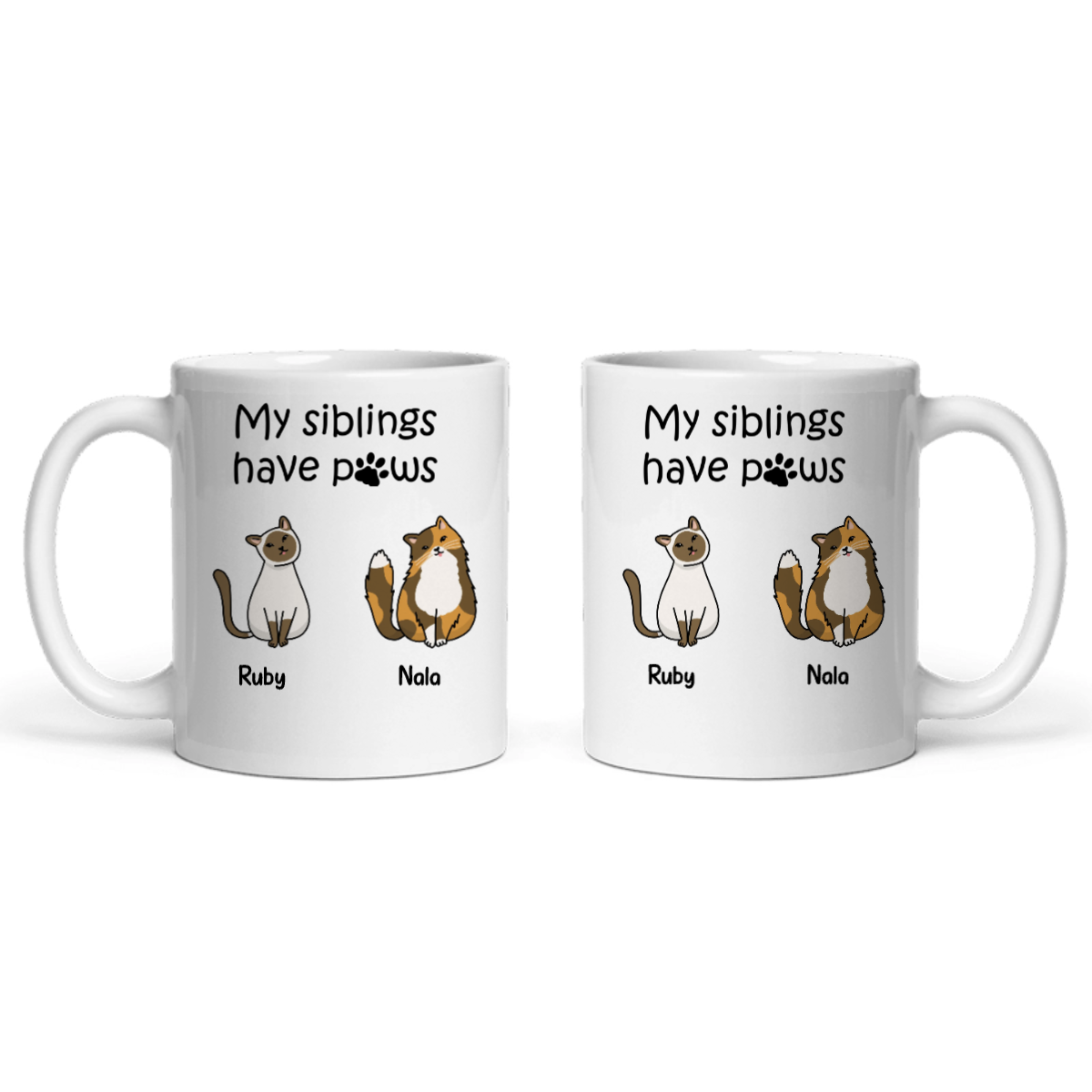 Meine Geschwister haben Pfoten Keramiktasse