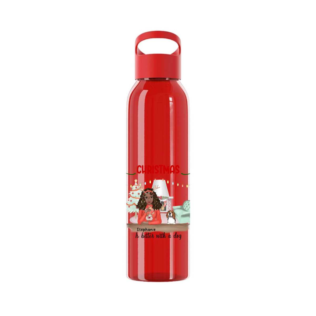 Weihnachten ist schöner mit Hunden Wasserflasche 650 ml