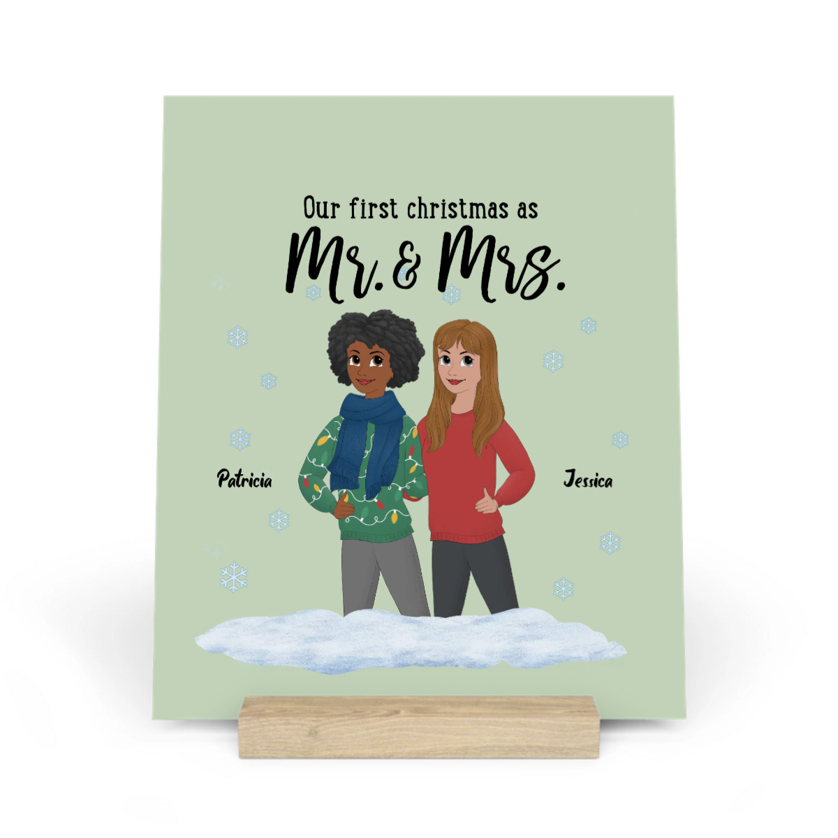 Unser erstes Weihnachten als Ms and Mrs Galerietafel mit Ständer