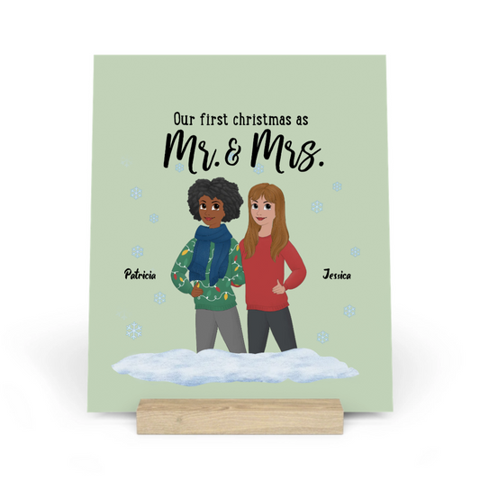 Unser erstes Weihnachten als Ms and Mrs Galerietafel mit Ständer
