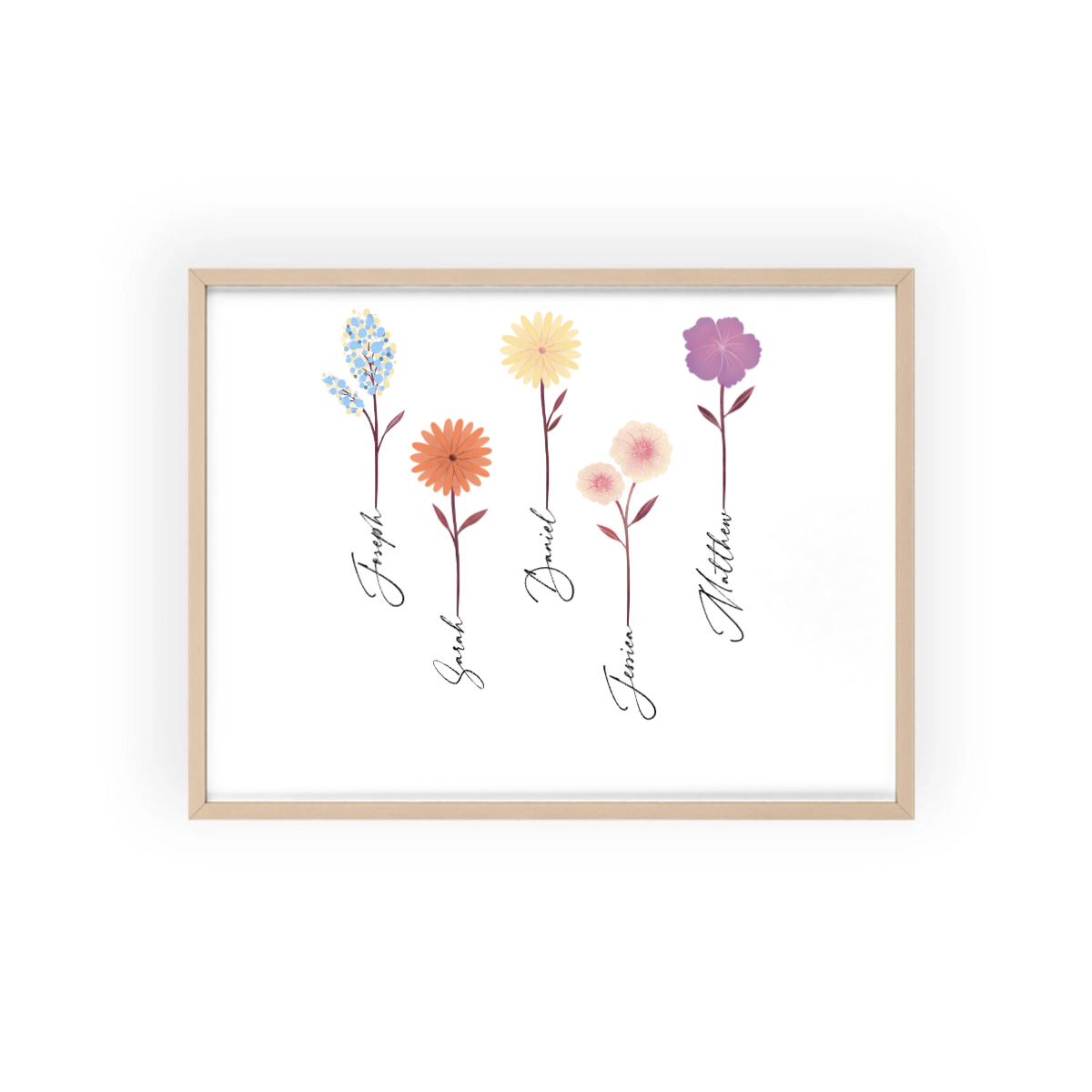 Unser Garten Poster mit Holzrahmen