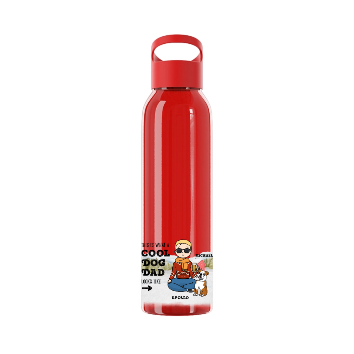 Cooler Haustierpapa Weihnacht Wasserflasche 650 ml