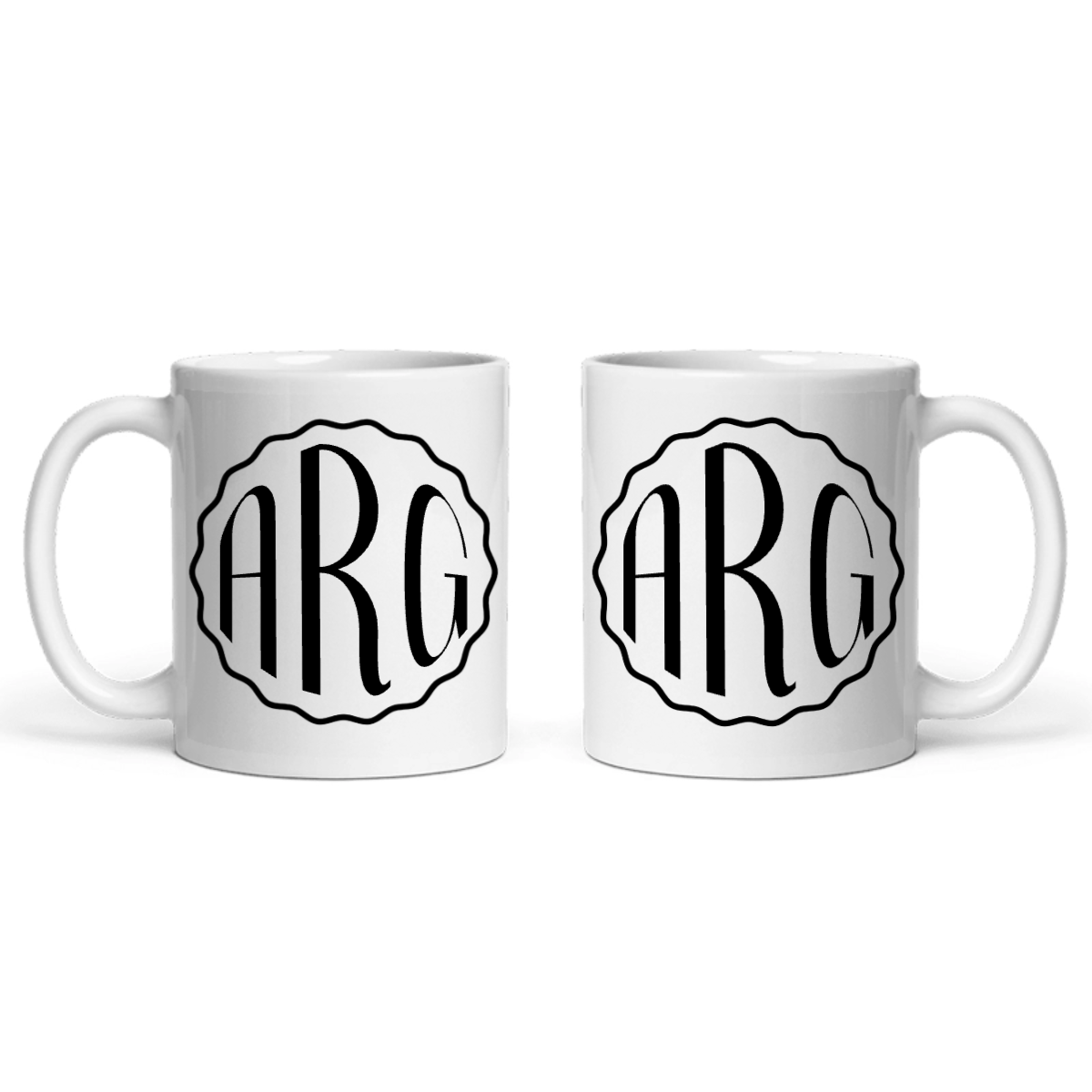 Kreisförmige Monogramm Keramiktasse
