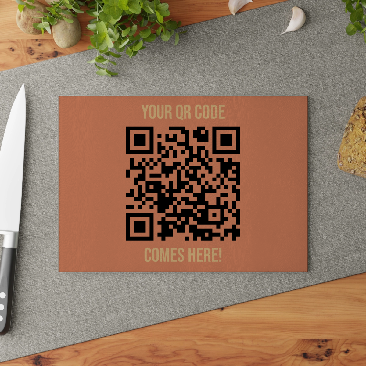 Dein QR Code Glasschneidebrett